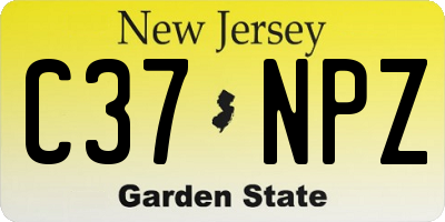 NJ license plate C37NPZ