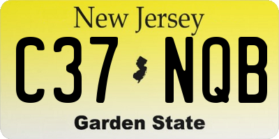 NJ license plate C37NQB