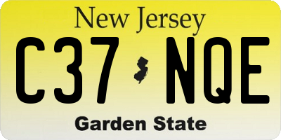 NJ license plate C37NQE