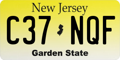 NJ license plate C37NQF