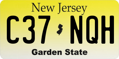 NJ license plate C37NQH