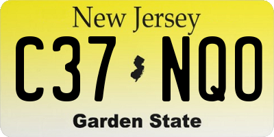 NJ license plate C37NQO