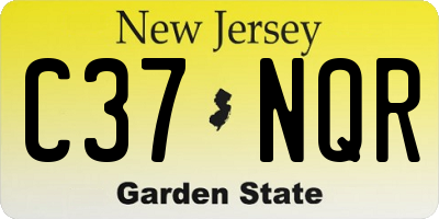 NJ license plate C37NQR