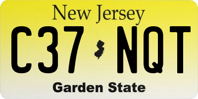 NJ license plate C37NQT