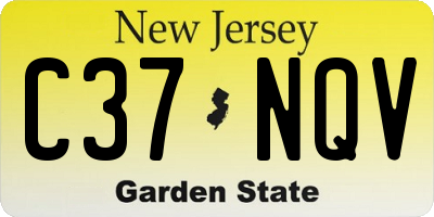 NJ license plate C37NQV