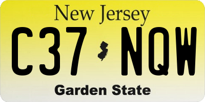 NJ license plate C37NQW