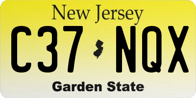 NJ license plate C37NQX