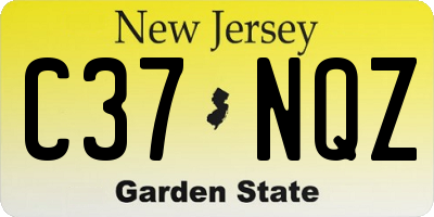 NJ license plate C37NQZ