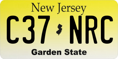 NJ license plate C37NRC