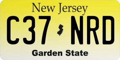 NJ license plate C37NRD
