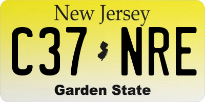 NJ license plate C37NRE