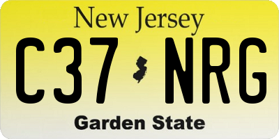 NJ license plate C37NRG