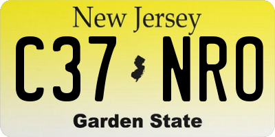 NJ license plate C37NRO