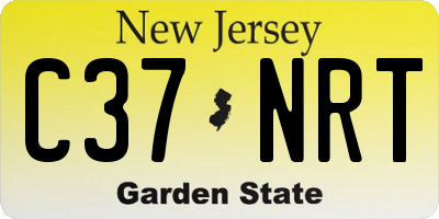 NJ license plate C37NRT