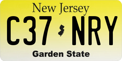 NJ license plate C37NRY