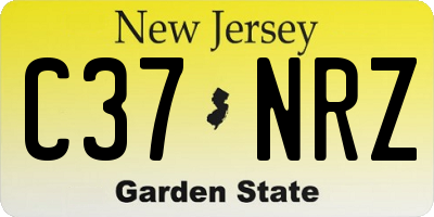 NJ license plate C37NRZ