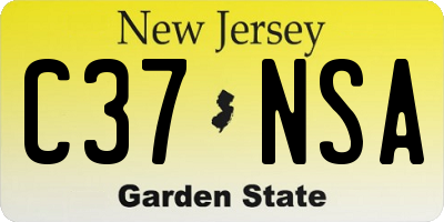 NJ license plate C37NSA