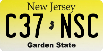 NJ license plate C37NSC