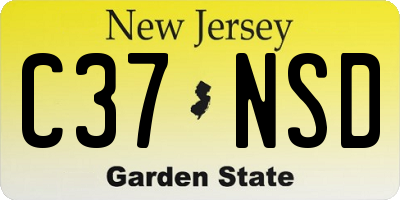 NJ license plate C37NSD