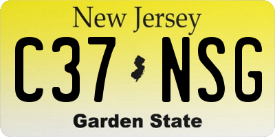 NJ license plate C37NSG