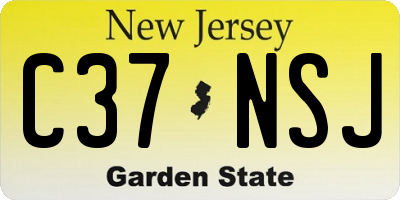 NJ license plate C37NSJ