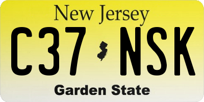 NJ license plate C37NSK