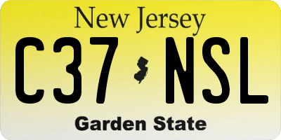 NJ license plate C37NSL