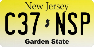NJ license plate C37NSP