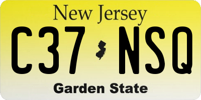 NJ license plate C37NSQ