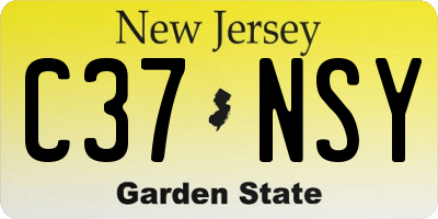 NJ license plate C37NSY