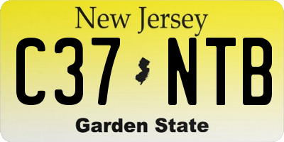 NJ license plate C37NTB