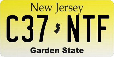 NJ license plate C37NTF