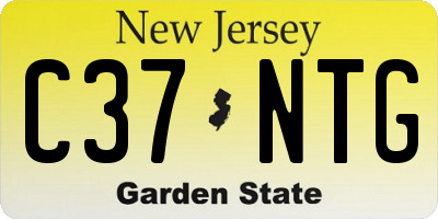 NJ license plate C37NTG