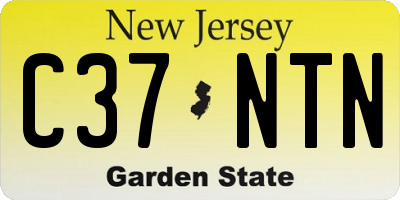 NJ license plate C37NTN