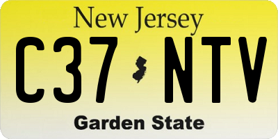 NJ license plate C37NTV