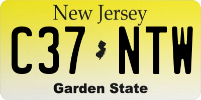 NJ license plate C37NTW