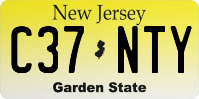 NJ license plate C37NTY