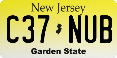 NJ license plate C37NUB