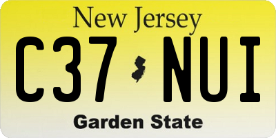 NJ license plate C37NUI