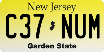 NJ license plate C37NUM