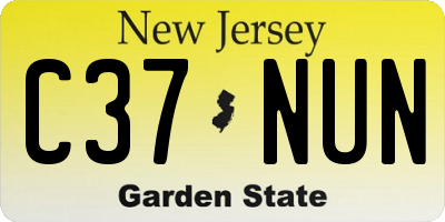 NJ license plate C37NUN