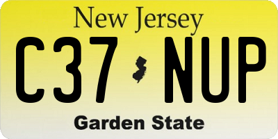 NJ license plate C37NUP