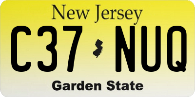 NJ license plate C37NUQ