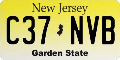 NJ license plate C37NVB