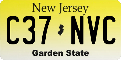 NJ license plate C37NVC