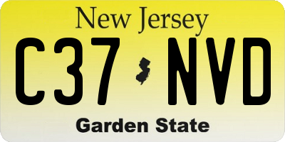 NJ license plate C37NVD