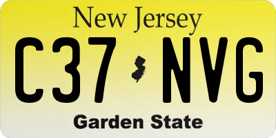 NJ license plate C37NVG