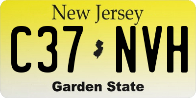 NJ license plate C37NVH
