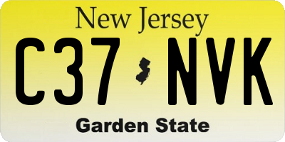 NJ license plate C37NVK