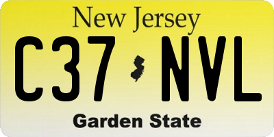 NJ license plate C37NVL
